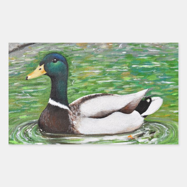 Mr Mallard Duck Painting Sticker (Front)