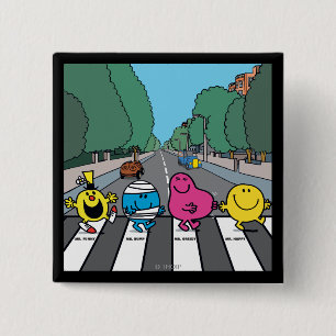 Mr. Men Abbey Road Walkers 2 Inch Square Button