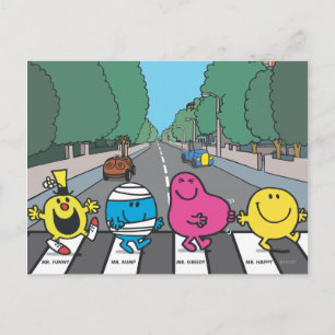 Mr. Men Abbey Road Walkers Postcard