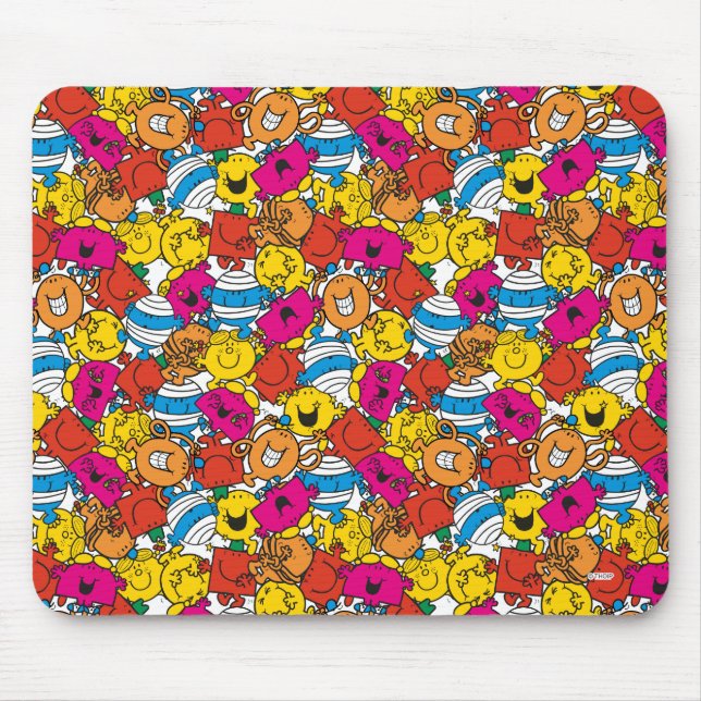 Mr Men & Little Miss | Bright Smiling Faces Mouse Pad (Front)