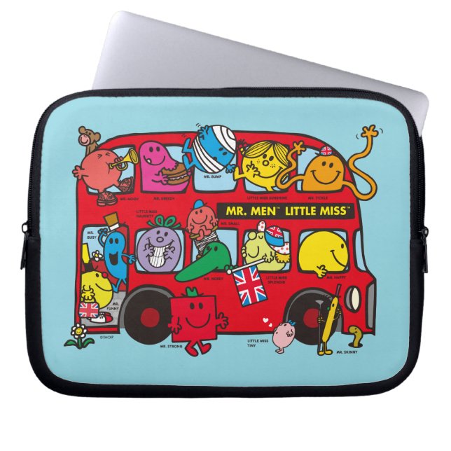 Mr. Men & Little Miss Bus Laptop Sleeve (Front)