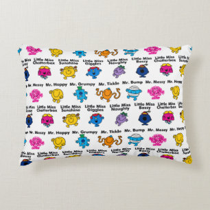 Mr Men & Little Miss   Character Names Decorative Pillow