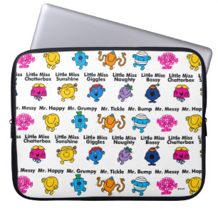 Mr Men & Little Miss   Character Names Laptop Sleeve