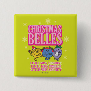 Mr. Men Little Miss Christmas Belles 2 Inch Square Button