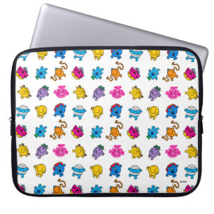 Mr Men & Little Miss   Dancing Neon Pattern Laptop Sleeve