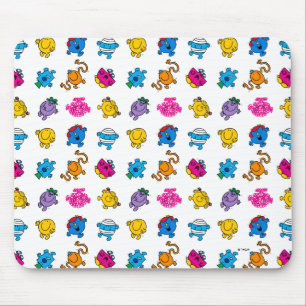 Mr Men & Little Miss Dancing Neon Pattern Mouse Pad