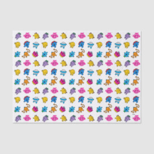 Mr Men & Little Miss   Dancing Neon Pattern Tissue Paper