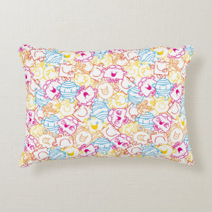 Mr Men & Little Miss Neon Colours Pattern Accent Pillow