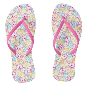 Mr Men & Little Miss   Neon Colours Pattern Flip Flops