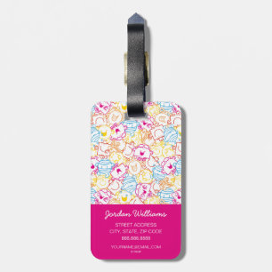 Mr Men & Little Miss   Neon Colours Pattern Luggage Tag