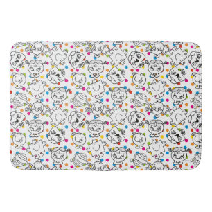 Mr Men & Little Miss Rainbow Polka Dots Pattern Bath Mat