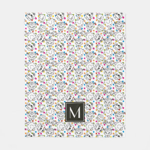 Mr Men & Little Miss   Rainbow Polka Dots Pattern Fleece Blanket