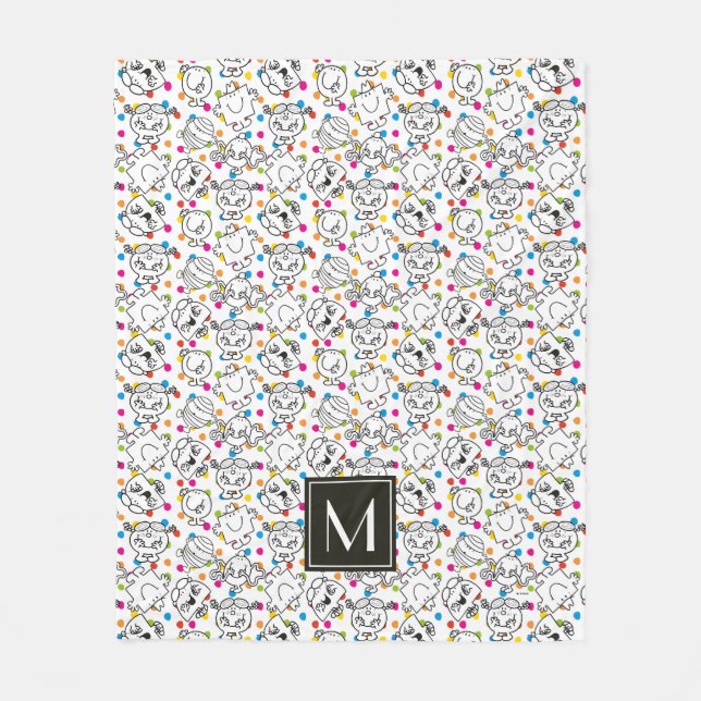 Mr Men & Little Miss | Rainbow Polka Dots Pattern Fleece Blanket (Front)
