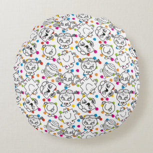 Mr Men & Little Miss   Rainbow Polka Dots Pattern Round Pillow