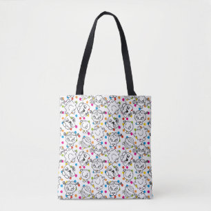 Mr Men & Little Miss   Rainbow Polka Dots Pattern Tote Bag