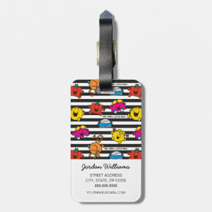 Mr Men & Little Miss   Stripes Pattern Luggage Tag