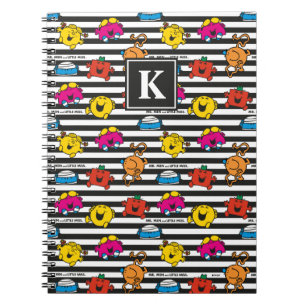 Mr Men & Little Miss   Stripes Pattern   Monogram Notebook