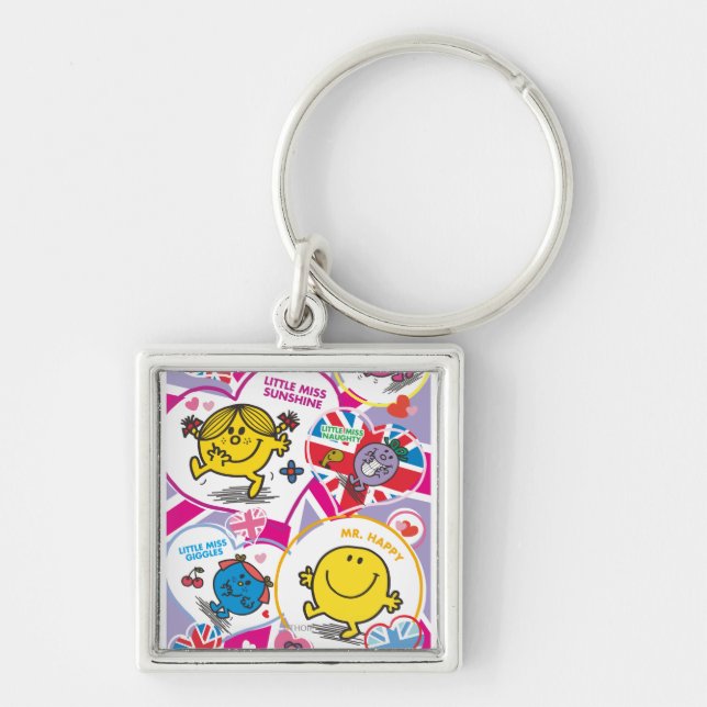 Mr. Men & Little Miss UK Hearts Keychain (Front)