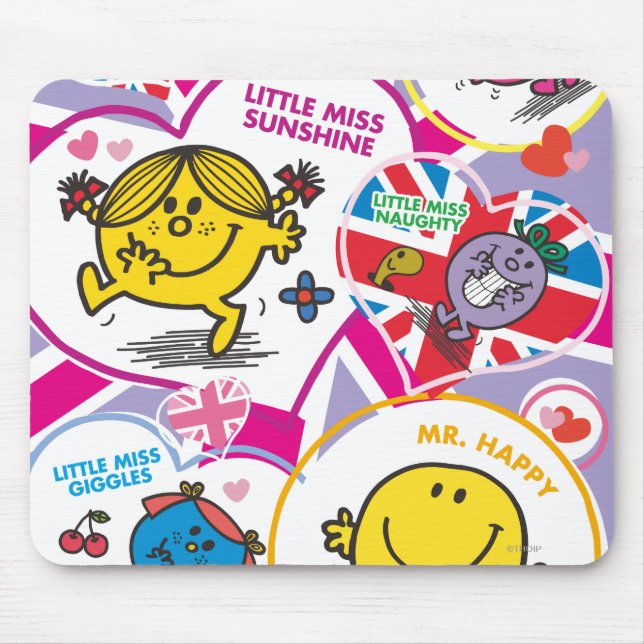 Mr. Men & Little Miss UK Hearts Mouse Pad (Front)