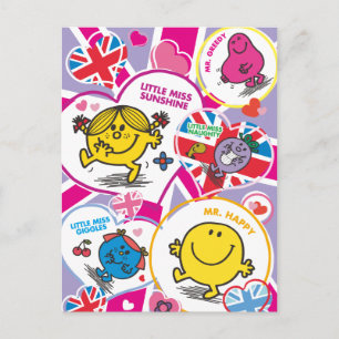 Mr. Men & Little Miss UK Hearts Postcard