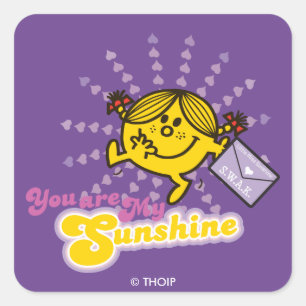 Mr. Men Little Miss "You Are My Sunshine" Square Sticker