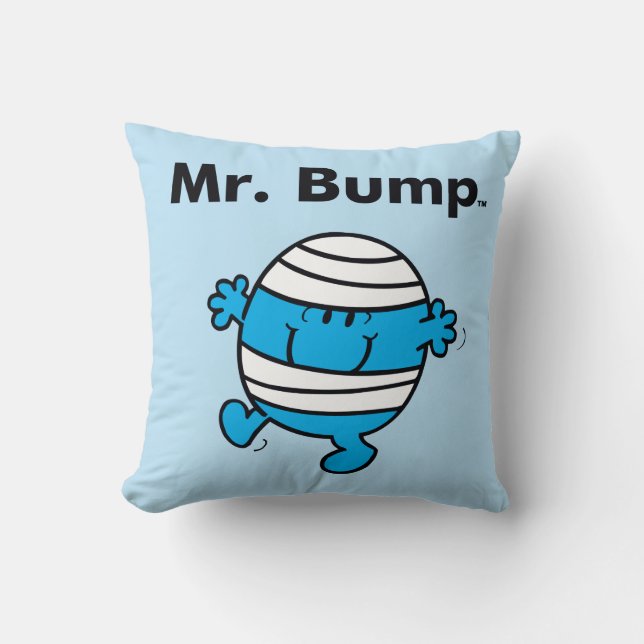 Mr. Men | Mr. Bump is a Clutz Throw Pillow (Front)