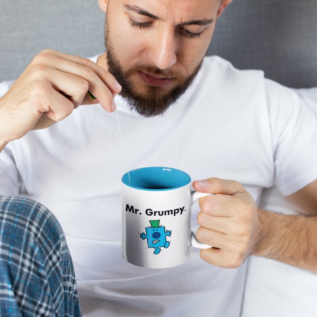 Mr. Men | Mr. Grumpy is a Grump Two-Tone Coffee Mug (Person holding mug)