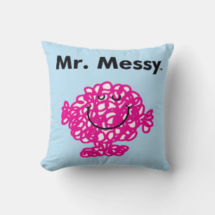 Mr. Men   Mr. Messy Is Cute, But Messy Throw Pillow