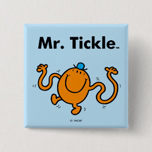 Mr. Men   Mr. Tickle Will Tickle 2 Inch Square Button