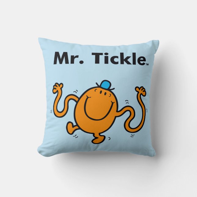 Mr. Men | Mr. Tickle Will Tickle Throw Pillow (Front)