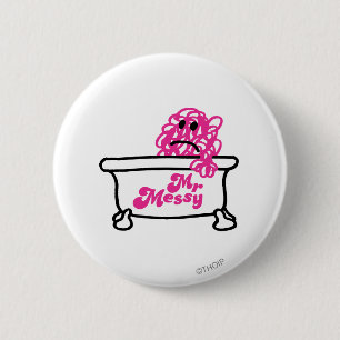Mr. Messy Bathtub Logo 2 Inch Round Button
