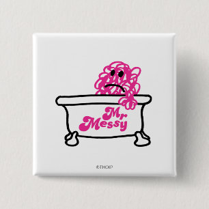 Mr. Messy Bathtub Logo 2 Inch Square Button