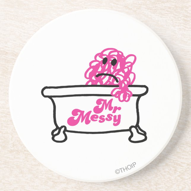 Mr. Messy | Bathtub Logo Coaster (Front)