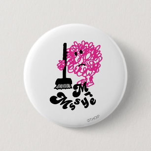 Mr. Messy Broom & Name 2 Inch Round Button