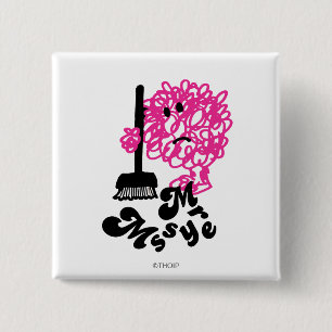 Mr. Messy Broom & Name 2 Inch Square Button