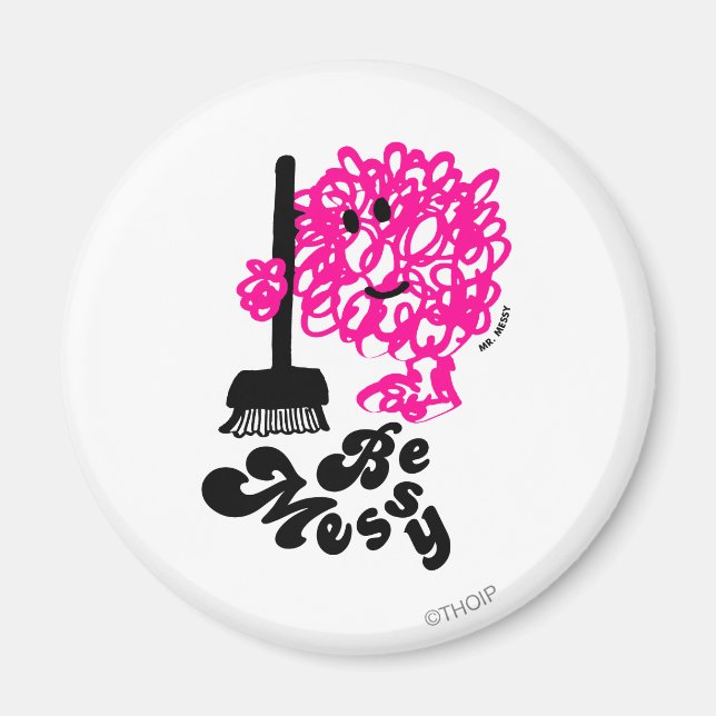 Mr. Messy Cleaning Up Magnet (Front)