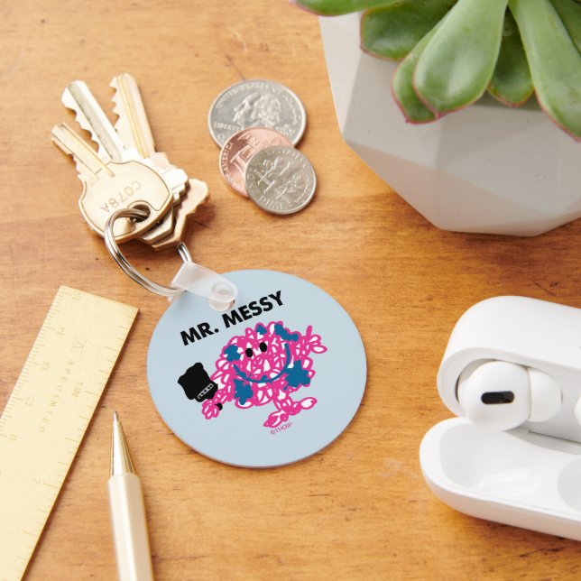 Mr. Messy Holding A Paintbrush Keychain (Desk)
