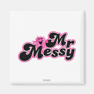Mr. Messy Large Black & Pink Letters Magnet