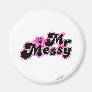 Mr. Messy Large Black & Pink Letters Magnet