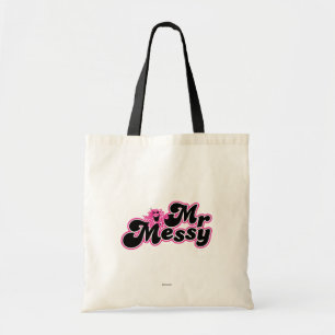 Mr. Messy   Large Black & Pink Letters Tote Bag