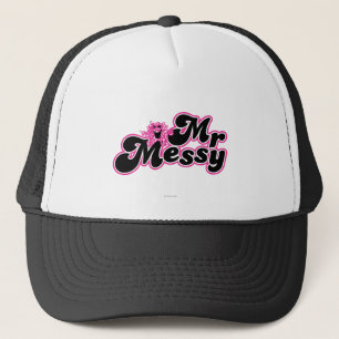Mr. Messy Large Black & Pink Letters Trucker Hat