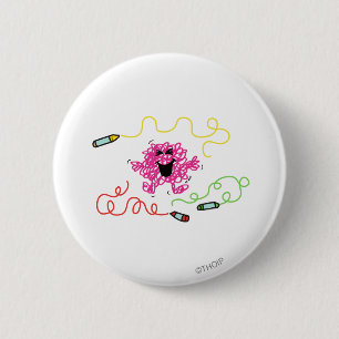 Mr. Messy Playing With Crayons 2 Inch Round Button