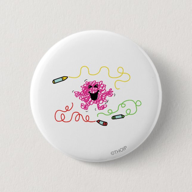 Mr. Messy Playing With Crayons 2 Inch Round Button (Front)