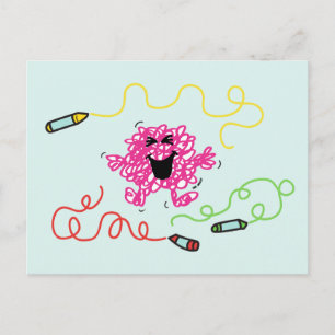 Mr. Messy Playing With Crayons Postcard