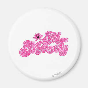 Mr. Messy Sparkling Pink Name Magnet