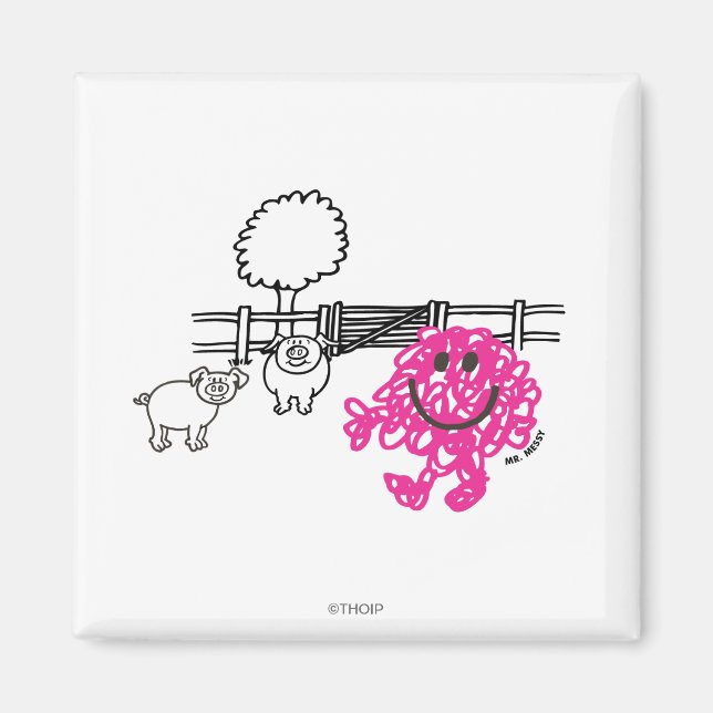 Mr. Messy & Two Pigs Magnet (Front)