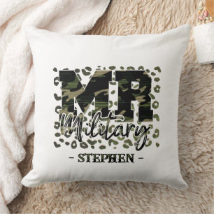Mr. Military Camouflage Throw Pillow