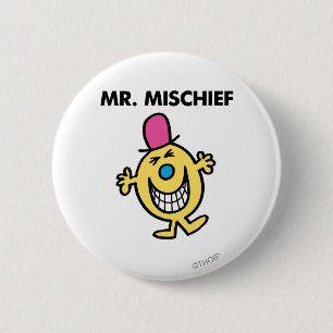 Mr. Mischief   Smiling Gleefully 2 Inch Round Button