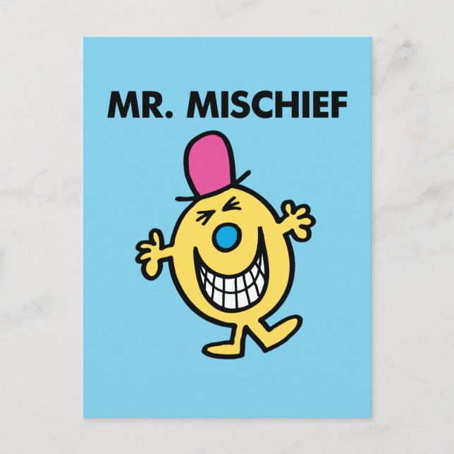 Mr. Mischief | Smiling Gleefully Postcard (Front)