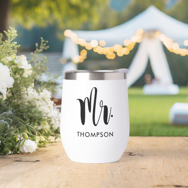 Mr Modern Black Script Personalized Wedding (Wedding)